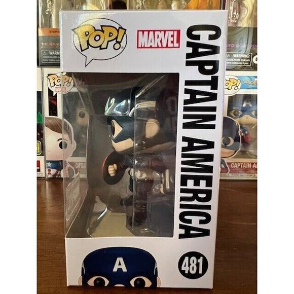 Funko POP! Captain America w/ Mjolnir Collector Corps Excl #481 in PROTECTOR - Picture 4 of 7
